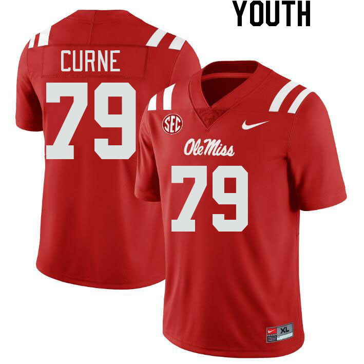 Youth #79 Victor Curne Ole Miss Rebels College Football Jerseyes Stitched Sale-Red